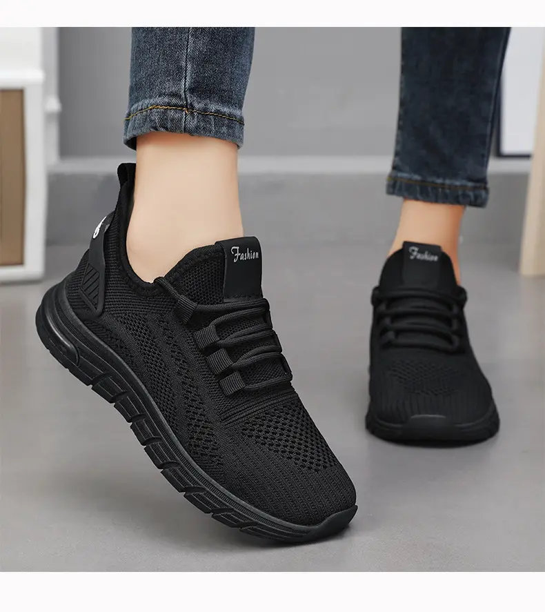 New Women's Shoes: Red Jogging Shoes, Knitted, Running, Casual, Green, One Step Stepping, Dad's Shoes, Women's Sports Shoes