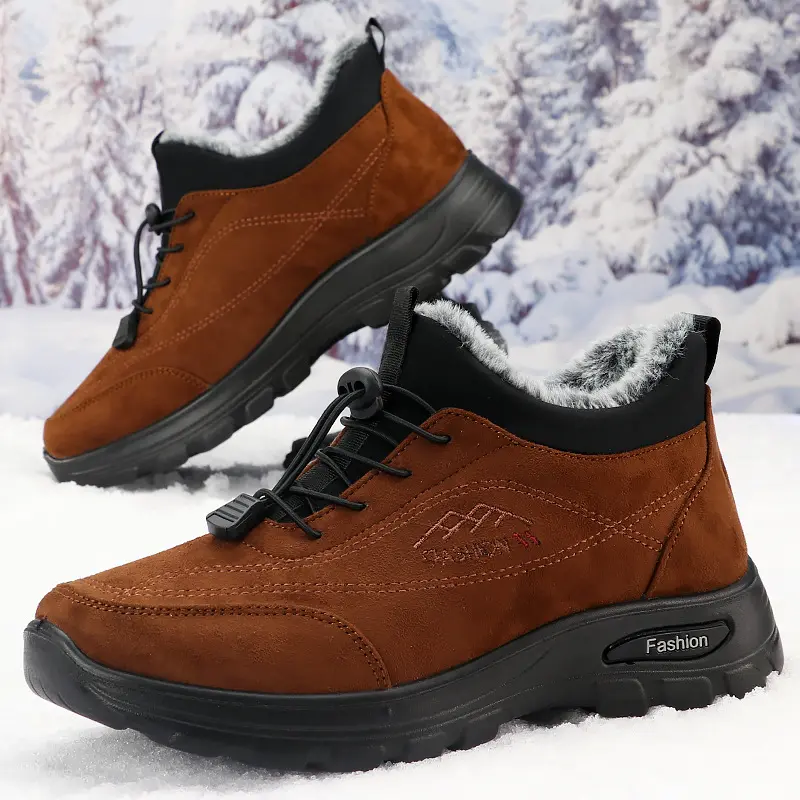 Male Sneakers Velvet Thickening Men's Casual Sneaker Anti-slip British Style Thick Bottom Lace-up New Style Main Push