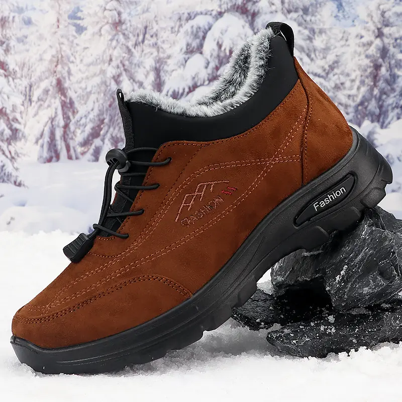 Male Sneakers Velvet Thickening Men's Casual Sneaker Anti-slip British Style Thick Bottom Lace-up New Style Main Push
