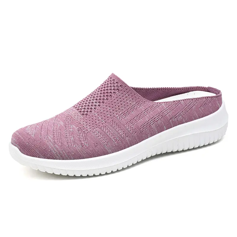 2023 Women Casual Flat Shoes Summer Hollow Breathable Hole Slippers Women Outdoor Light Walking Shoes Plus Size Half Slippers