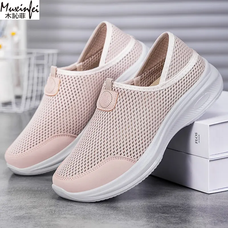 Women's Summer Shoes Breathable Casual with Mosquito Repellent Mesh Surface Single Shoe Soft Sole Comfortable and Comfortable