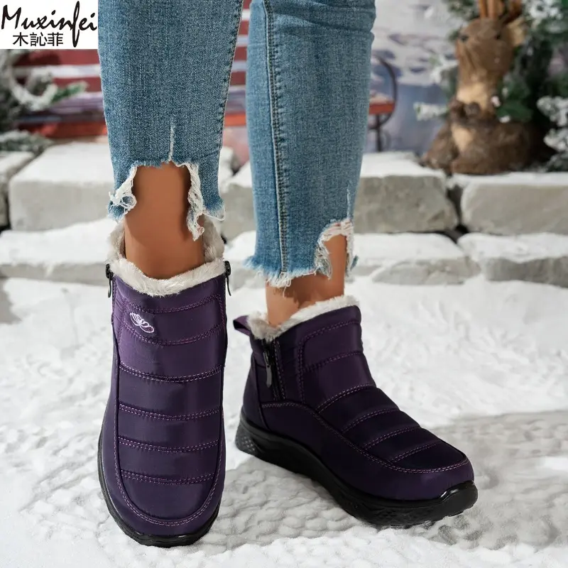 Women's Winter Boots Cotton Shoes for Women in 2025 Thick and Warm Snow Boots Plus Size Fashion Women's Short Boots 35-45