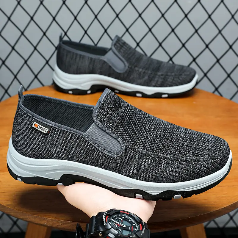 Men's Summer Casual Sports Shoes with Breathable Knitting Sneakers Men Soft Sole Men's Casual Shoes Cheap Shoes Clearance