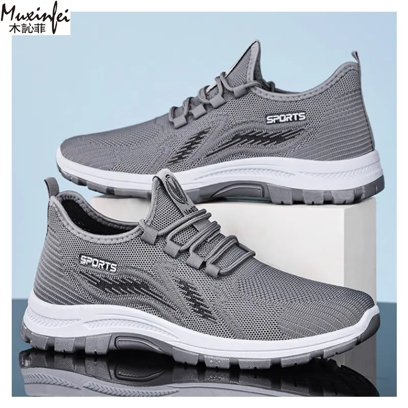 Men's Summer Sport Shoes New Soft Soled Comfortable Running Shoes Breathable Mesh Casual Sneakers Men's Cheap Shoes Clearance