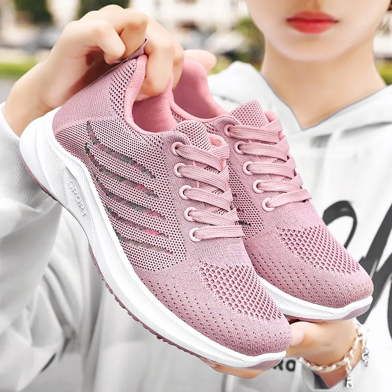 Female Shoes 2024 Spring New Women's Shoes Soft Sole Breathable Running Shoes Fashion Trend Lace up Sports  Female