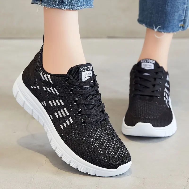 2025 Women's Casual Sneakers Comfortable Breathable Platform Shoes Fashion Women Versatile Lace-up Shoes Female Footwear