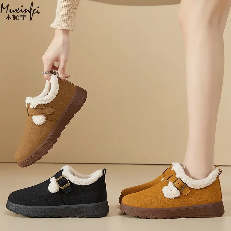 Women's Cotton Shoes Winter New Fashion Versatile Cotton Boots with Thick Velvet Snow Boots Fashion Cheap Shoes Clearance