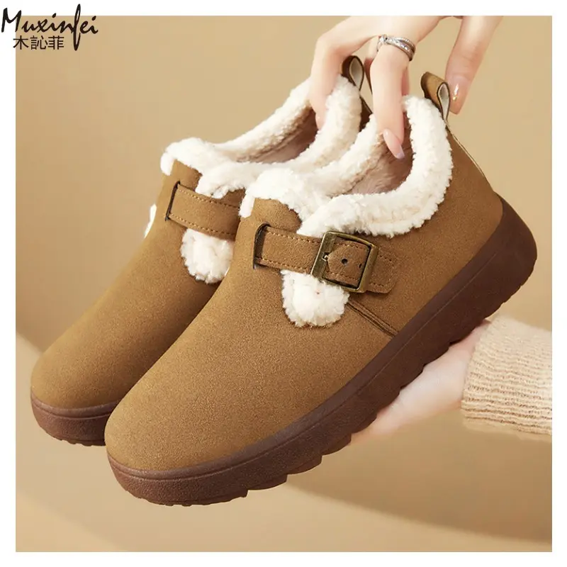 Women's Cotton Shoes Winter New Fashion Versatile Cotton Boots with Thick Velvet Snow Boots Fashion Cheap Shoes Clearance