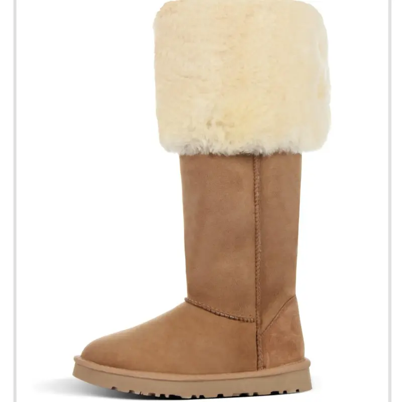 Winter women's boots over the knee long boots, super high tube sheepskin integrated snow boots, winter outdoor insulation