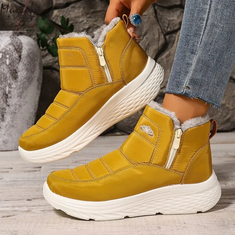 Snow Boots for Women in Winter 2025 Oversized Outdoor Warm Sports Shoes Cold Waterproof Thick Sole Cotton Shoes 36-44