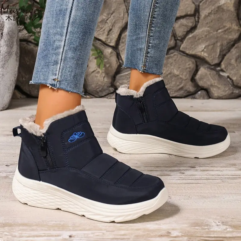 Snow Boots for Women in Winter 2025 Oversized Outdoor Warm Sports Shoes Cold Waterproof Thick Sole Cotton Shoes 36-44