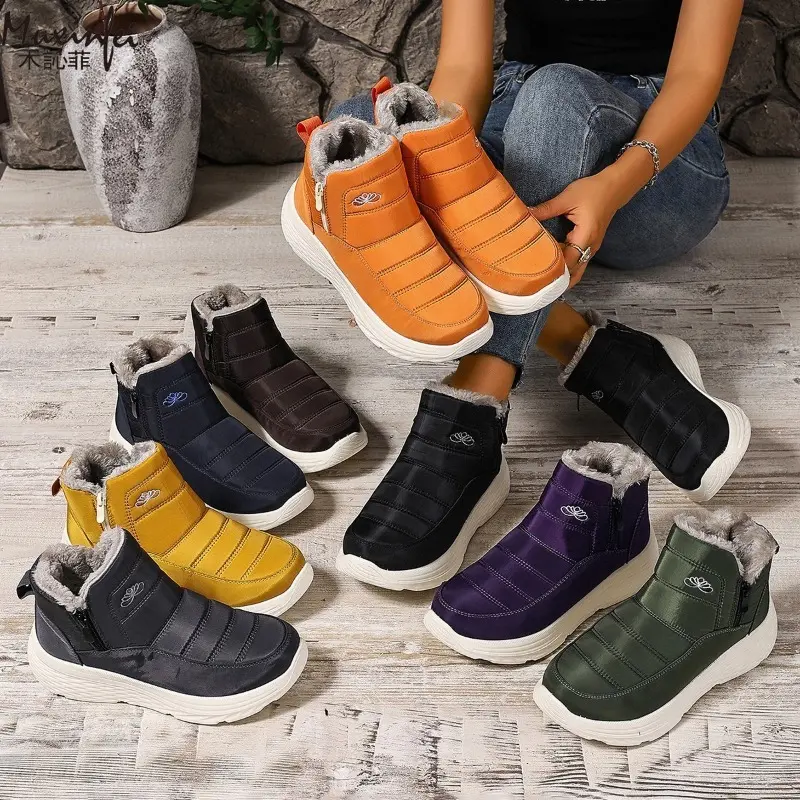 Snow Boots for Women in Winter 2025 Oversized Outdoor Warm Sports Shoes Cold Waterproof Thick Sole Cotton Shoes 36-44