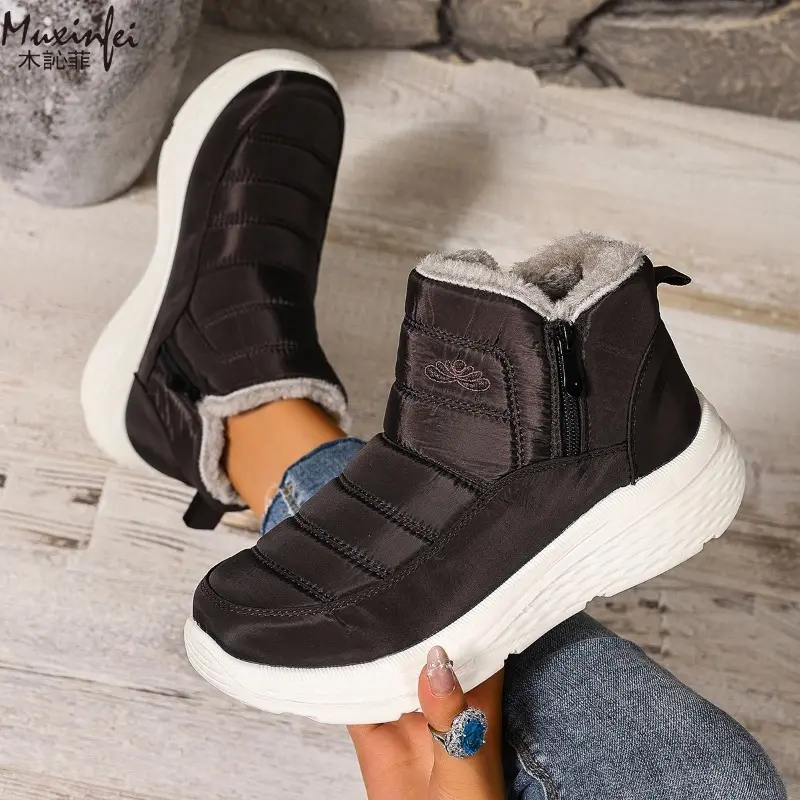 Snow Boots for Women in Winter 2025 Oversized Outdoor Warm Sports Shoes Cold Waterproof Thick Sole Cotton Shoes 36-44