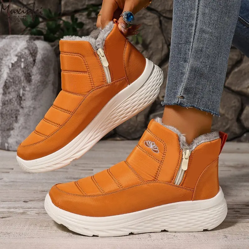 Snow Boots for Women in Winter 2025 Oversized Outdoor Warm Sports Shoes Cold Waterproof Thick Sole Cotton Shoes 36-44