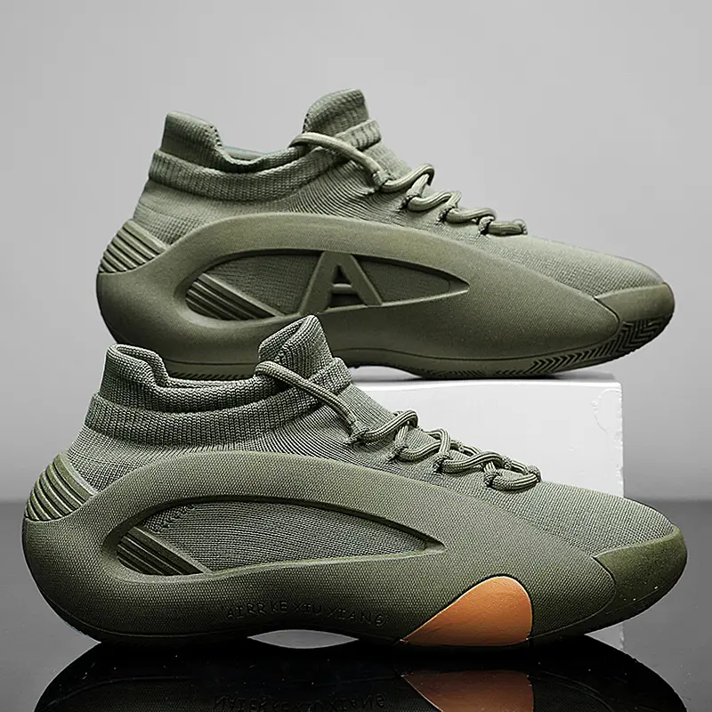 Mens Basketball Shoes 2025 Original luxury Casual Soft Sports Shoes Round Head Handsome Elastic Wide Feet Air Cushion Sneakers