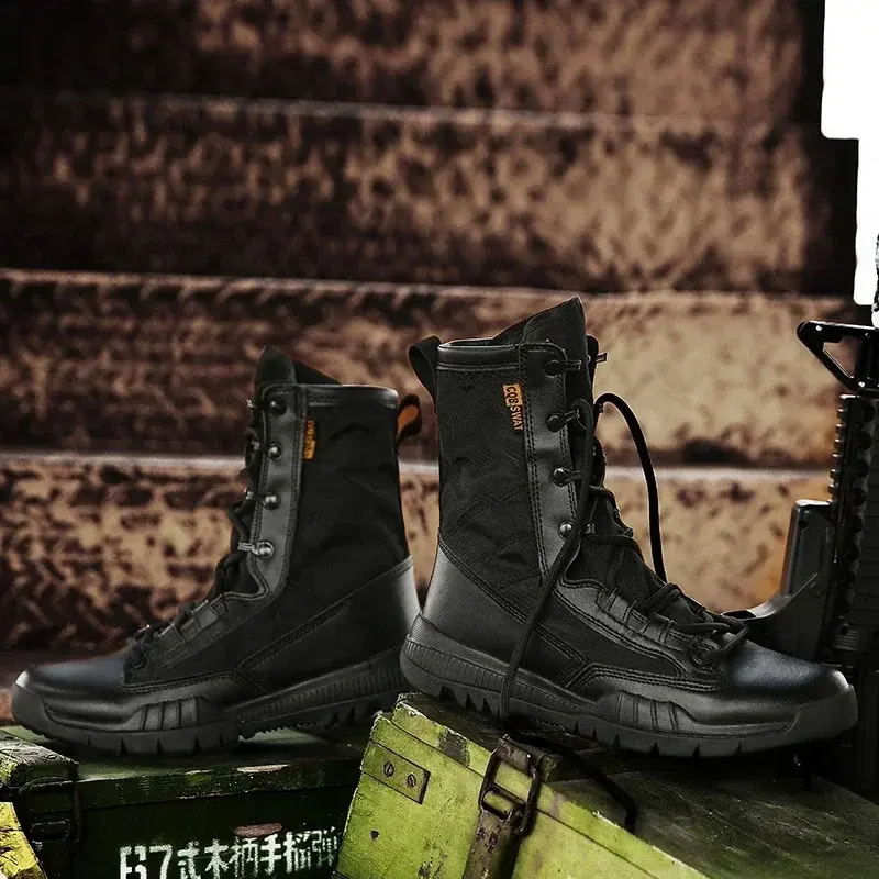 Outdoor Boots High Top Lightweight Boots Mesh Breathable Men Boots Boy  Desert Anti Slip Shoe Lace Up Design Couple Hiking Boots