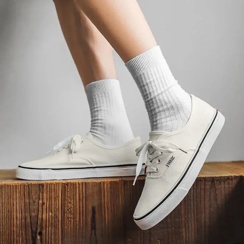 Men's  Lace Up Vulcanize Shoes Tennis Footwear Casual Flats Canvas Sneakers Women Shoes Outdoor Solid Color Shallow Sports Shoes