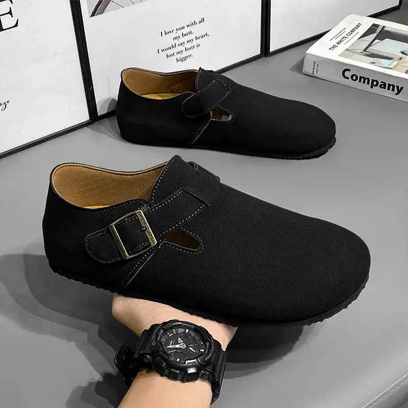 Men Mules Shoe Fashion with Arch Support Unisex Classic Beach Birkenstok Mens Shoes Men's Suede Sandals Retro Cork Clogs Тапочки