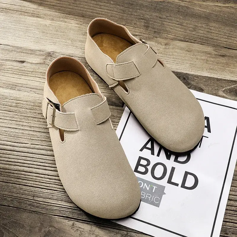 Men Mules Shoe Fashion with Arch Support Unisex Classic Beach Birkenstok Mens Shoes Men's Suede Sandals Retro Cork Clogs Тапочки