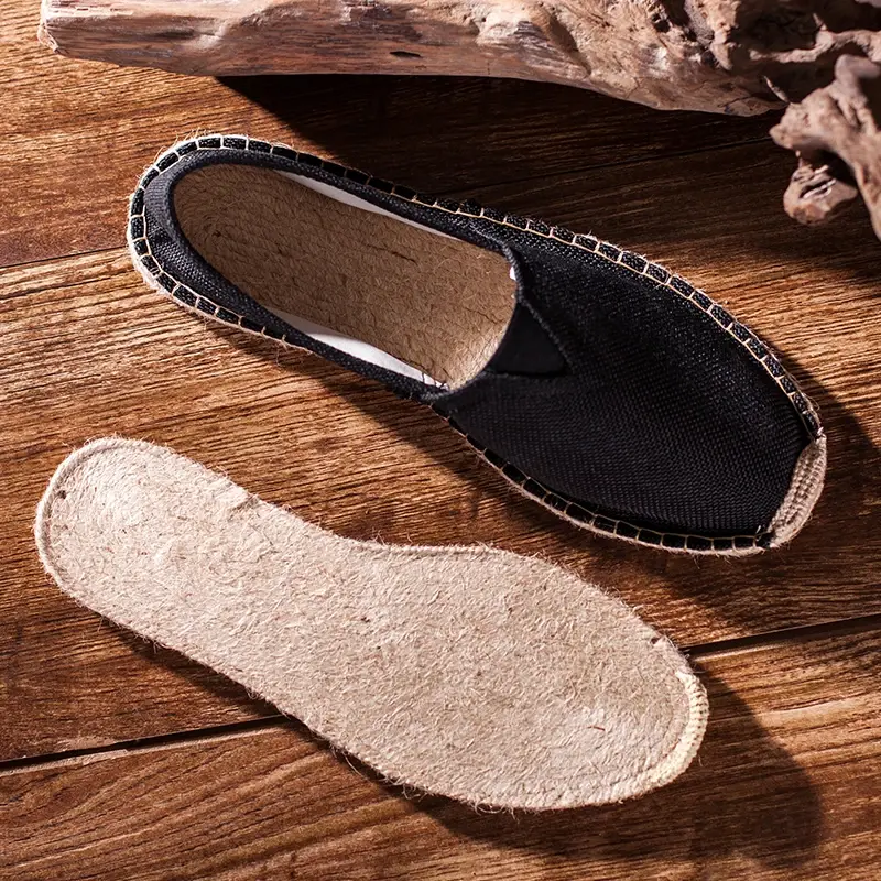 For The Elderly Light Personality Canvas Shoes Lazy Shoes A Slip-on Men Breathable Comfortable Thick Sole Linen Shoes Soft Shoes