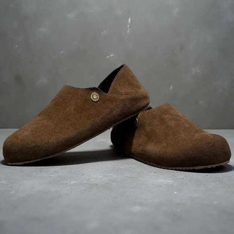 New Fashion Men Leather Flats Shoes Comfortable Man Casual Shoes Slip on Male Outdoor Walking Shoes Split Leather Driving Shoes