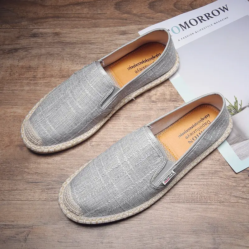 Mens Shoes Chinese Fashion Soft Slip on Espadrilles for Men Loafers Casual Male Breathable Canvas Casual Shoes Zapatillas Hombre