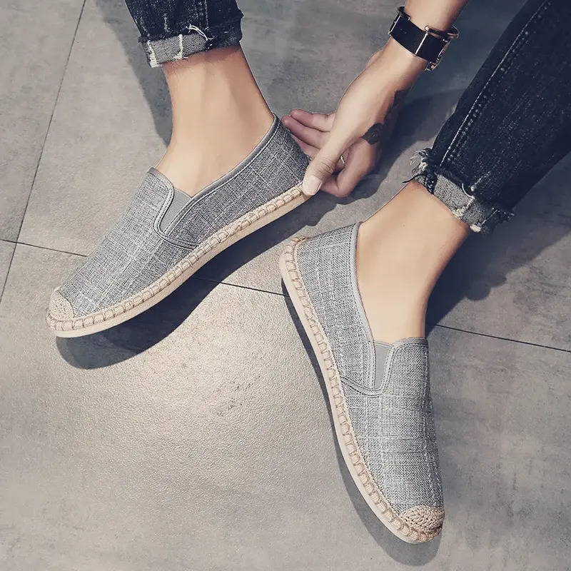 Mens Shoes Chinese Fashion Soft Slip on Espadrilles for Men Loafers Casual Male Breathable Canvas Casual Shoes Zapatillas Hombre