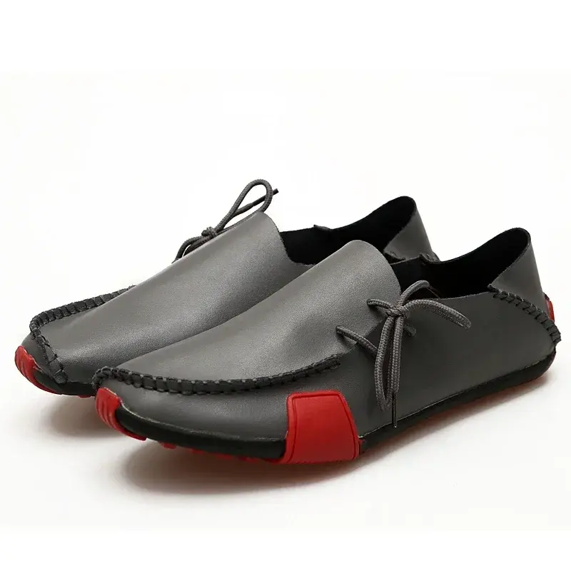 Men Shoes Leather Casual 2025 Italian Soft Men Loafers Handmade Moccasins Breathable Slip on Boat Shoes Zapatos Hombre