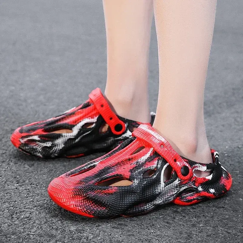 Men Shoes Beach Slippers Unisex Hollow Out Casual Couple Beach Sandal Flip Flops Shoes Nonslide Male Water Shoes Mens Hollow Out