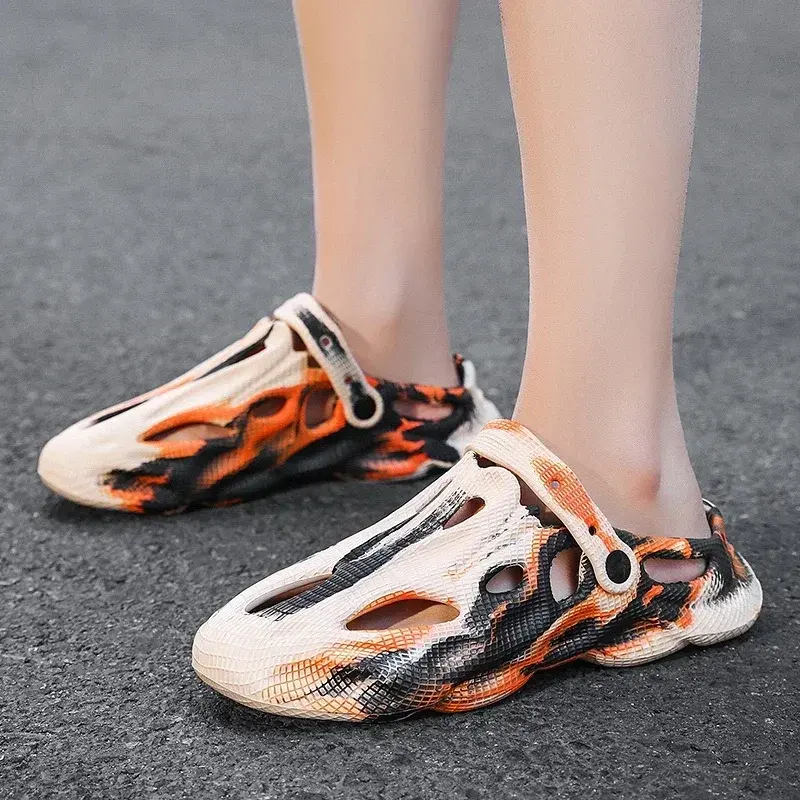 Men Shoes Beach Slippers Unisex Hollow Out Casual Couple Beach Sandal Flip Flops Shoes Nonslide Male Water Shoes Mens Hollow Out