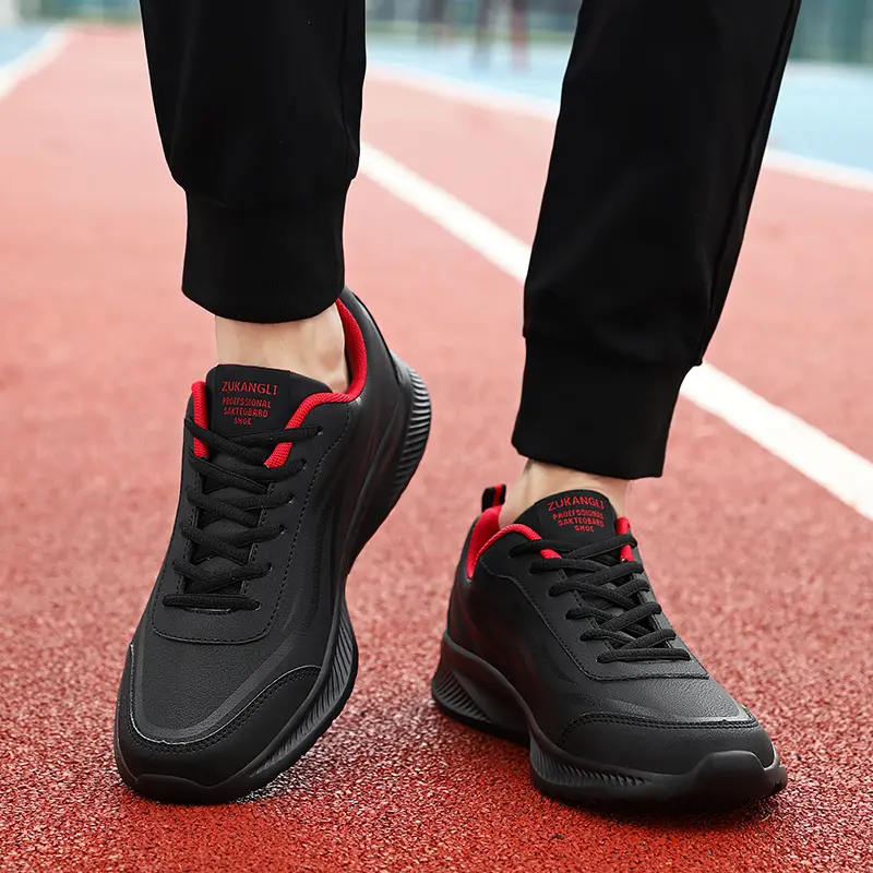 Men Running Shoes Leather Waterproof Anti Slip Sneakers Men Wear-resistant Men Walking Sport Shoes Comfortable Men's Shoes