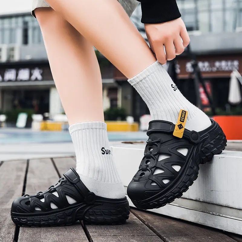 Men's Sandals Summer Thick Sole Clogs Garden Slippers EVA Non Slip Breathable Shoes Outdoor Beach Slides Man Casual Fishing Shoe