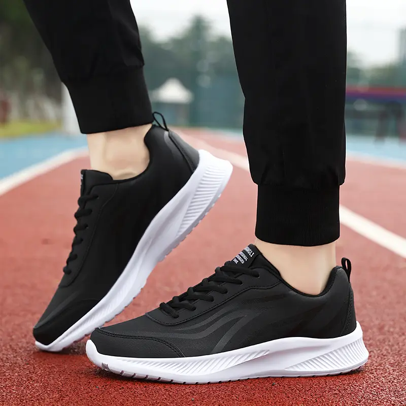 Men Running Shoes Leather Waterproof Anti Slip Sneakers Men Wear-resistant Men Walking Sport Shoes Comfortable Men's Shoes