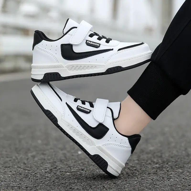 Fashion Breathable Soft Children Sport New Leather Kids Running Shoes Youngsters Casual Walking Student Fashion Sneakers
