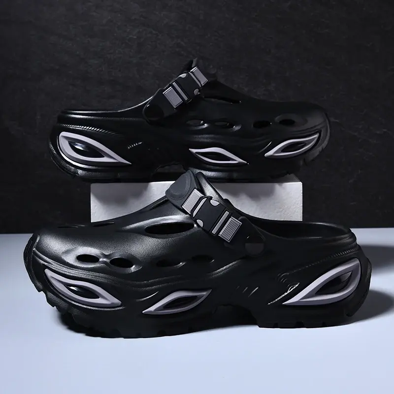 Men's EVA Beach Sandals Casual Summer 2025 Thick Sole Trendy Flat Footwear For Driving And Leisure Unisex Slip-On Slippers