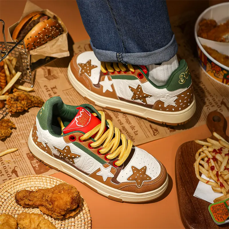 Trendy Brand New Women's Shoes Hamburger Style Niche Board Shoes Outdoor Casual Shoes Men's Street Photography Sports Shoe Women