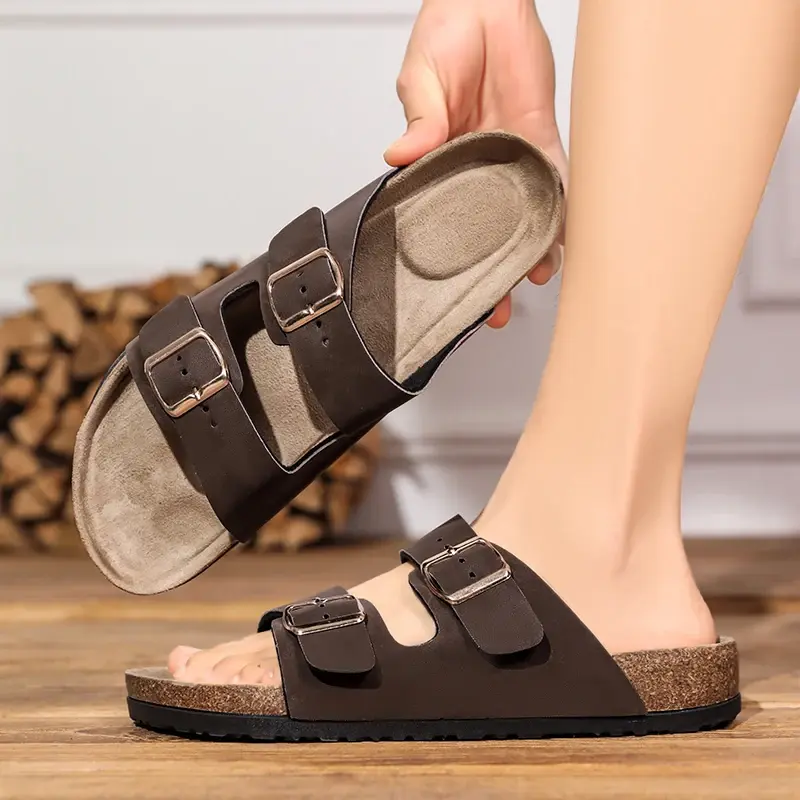 Leather Men's Sandals Outdoor Men Slippers Summer Non-slip Beach Walking Casual Shoes Big Size 36-49 Soft Couple Shoes Zapatos