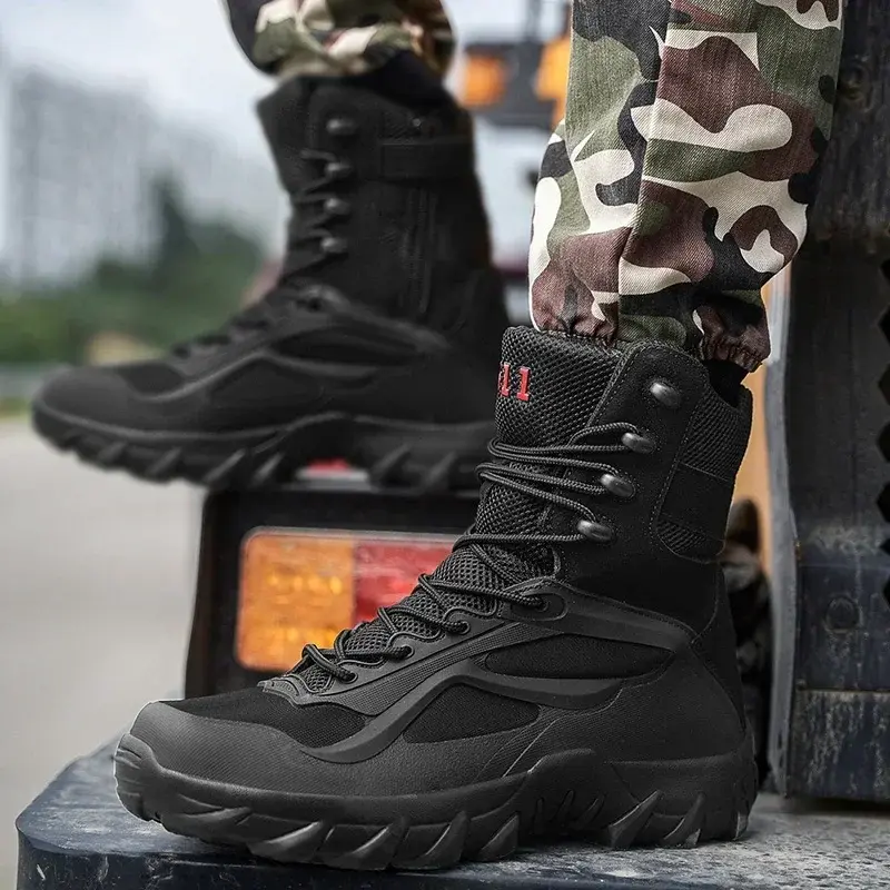 Men Tactical Boots Motorcycle Boots Men Boots Special Force Desert Boots Outdoor Hiking Boots Ankle Shoes Man Work Safety Shoes