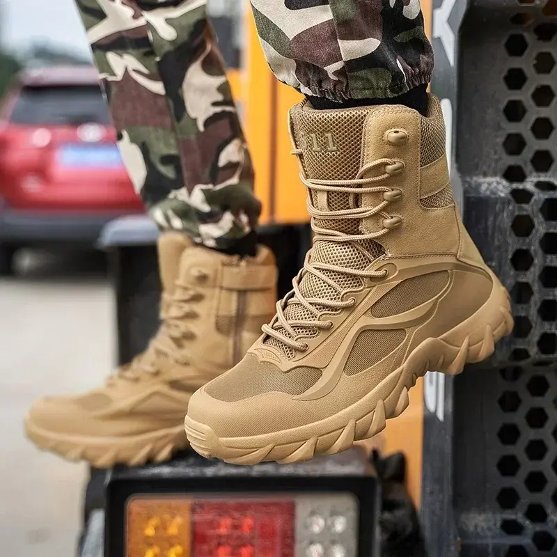 Men Tactical Boots Motorcycle Boots Men Boots Special Force Desert Boots Outdoor Hiking Boots Ankle Shoes Man Work Safety Shoes
