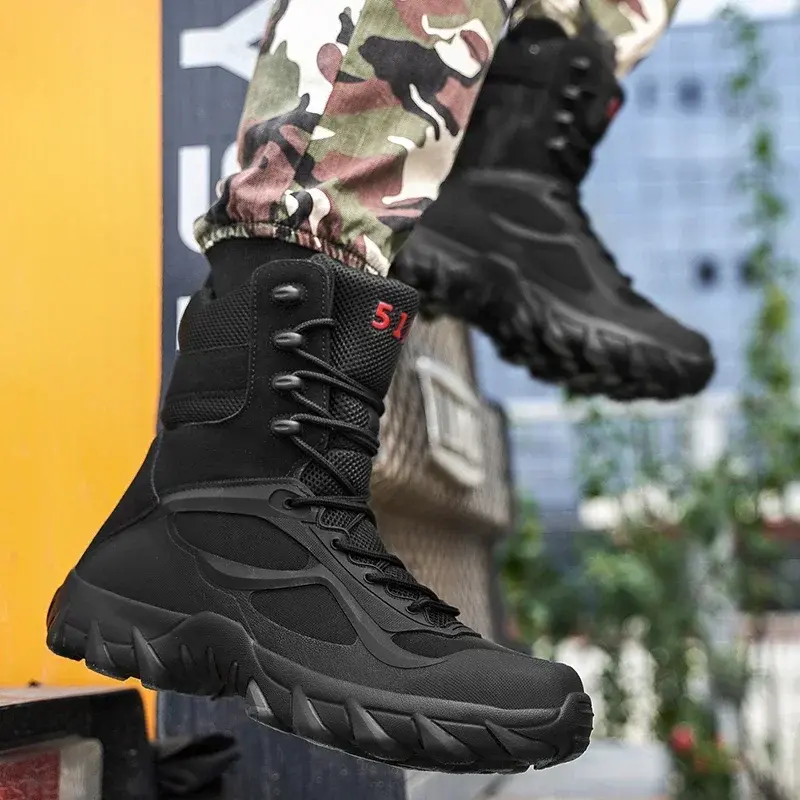 Men Tactical Boots Motorcycle Boots Men Boots Special Force Desert Boots Outdoor Hiking Boots Ankle Shoes Man Work Safety Shoes