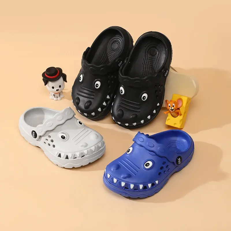 Kids Shark Cloud Slides Cartoon Pool Shower Shoes Cushioned Shoes Boys Girls Slip On Sandals Soft Toddler Beach Slippers