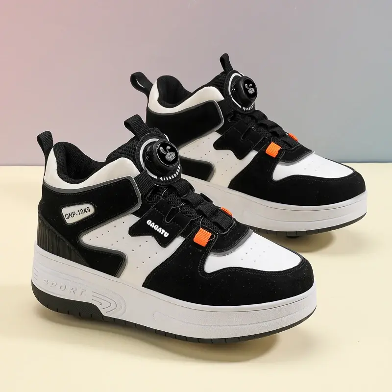 Two Wheel Light Shoes Boys Invisible Roller Shoes Large Size Outdoor Sports Walking Shoes Women Students Children's Shoes