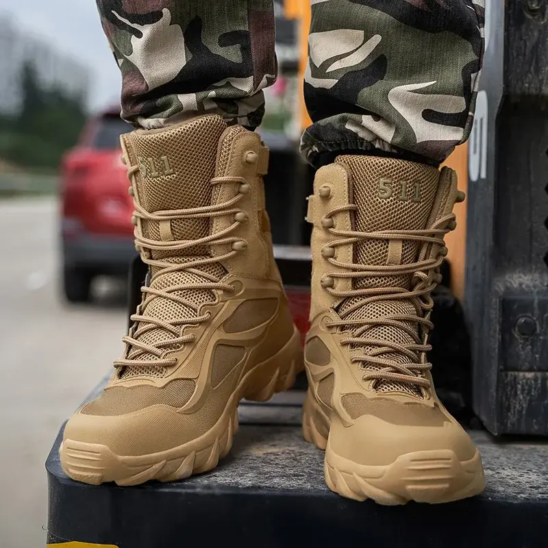 Mens Ankle Boot Tactical Big Size Boot Male Shoes Men's Boot Combat Work Safety Shoes Motocycle Outdoor Boots