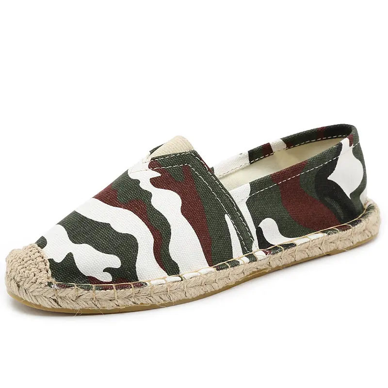 2025 Summer Men Canvas Shoes Breathable Men's Casual Shoes Slip-On Hemp Shoes Graffiti Espadrilles Women Footwear Flats