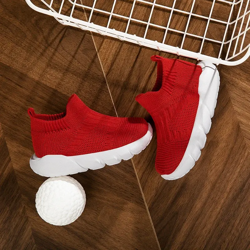 Knitted Fashion High Top Sneakers for Boys Girls Casual Sport Sock Sneakers New Kids Sock Shoes Zapatillas Niñas 2 A 8 Años
