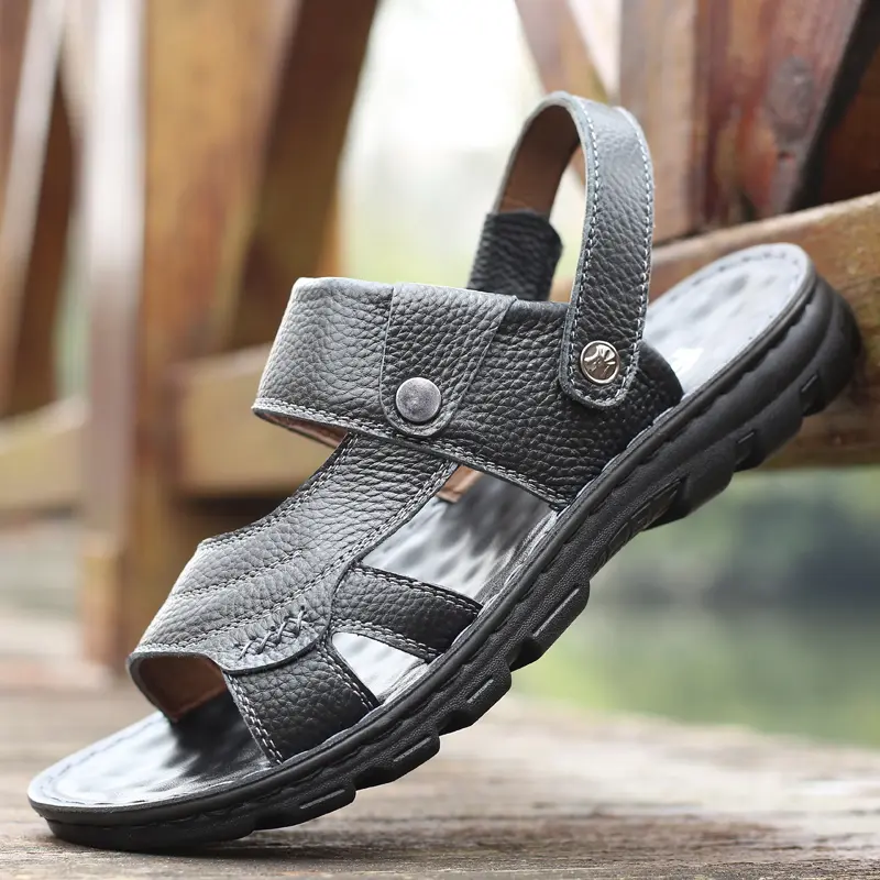 Men's Sandals Summer Waterproof Anti-slip Soft Bottom Wear-resistant Beach Shoes Thick Bottom High-end Slip-On Slippers