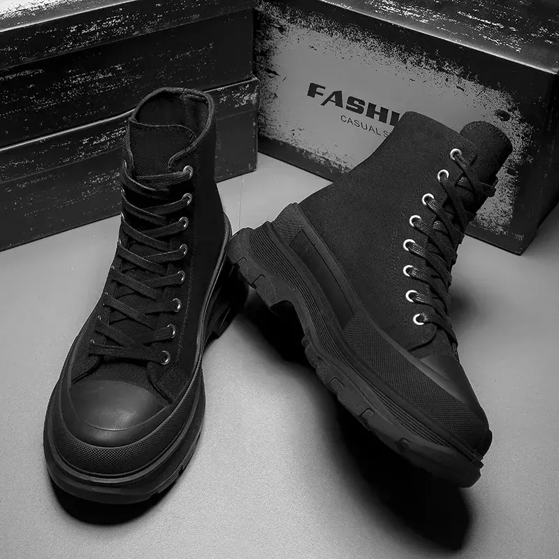 Men Shoes Vulcanize Canvas Shoes Man Trainers Tenis Masculino Chunky Sneakers High Top Sneakers Casual Breathable Platform Shoes