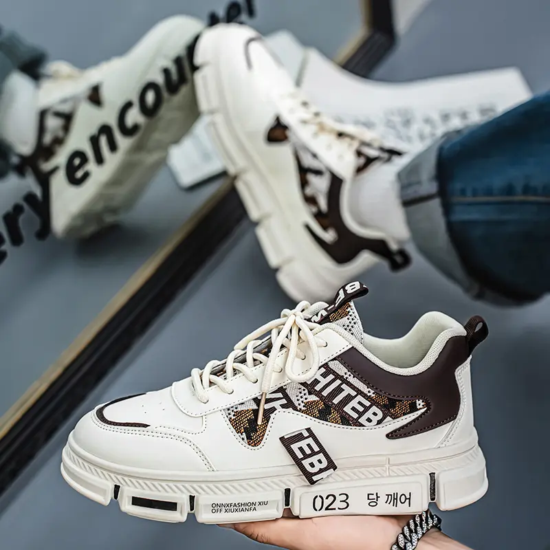 High Quality Men's Shoes Breathable Men Walking Sneakers Shoe Leather Outdoor Running Shoes Lace-up Men Casual Shoes New Zapatos