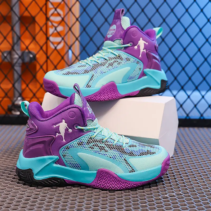 Basketball Shoes Big Kid Non Slip High-top Sport Training Sneakers Childrens Lightweight Outdoor Basketball Boots for Boy Yout