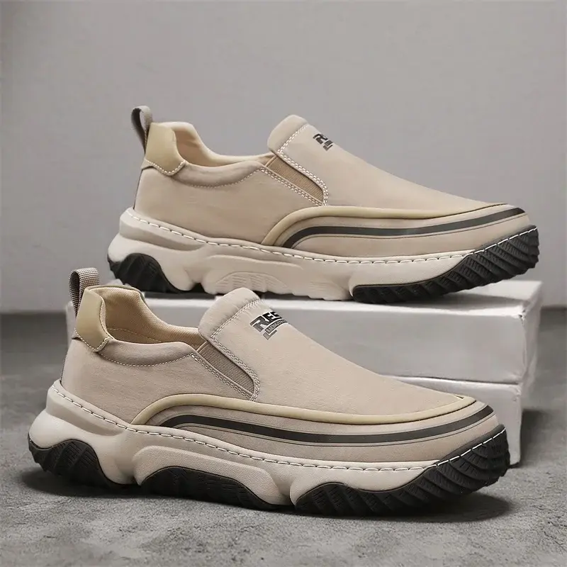 2025 Comfortable Soft-Sole Non-Slip Sneakers Кроссовки Мужские Men's Slip-On Loafers Lightweight Breathable Mesh Casual Shoes